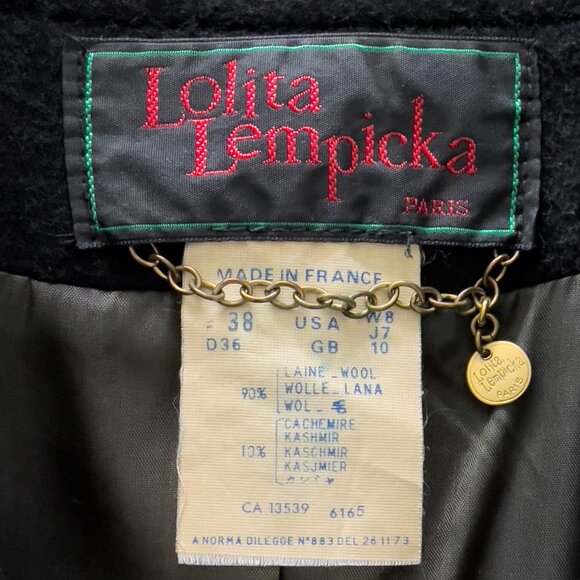 LOLITA LEMPICKA Wool Blazer Jacket With Embroidered Flowers on Pockets - Picture 5 of 6